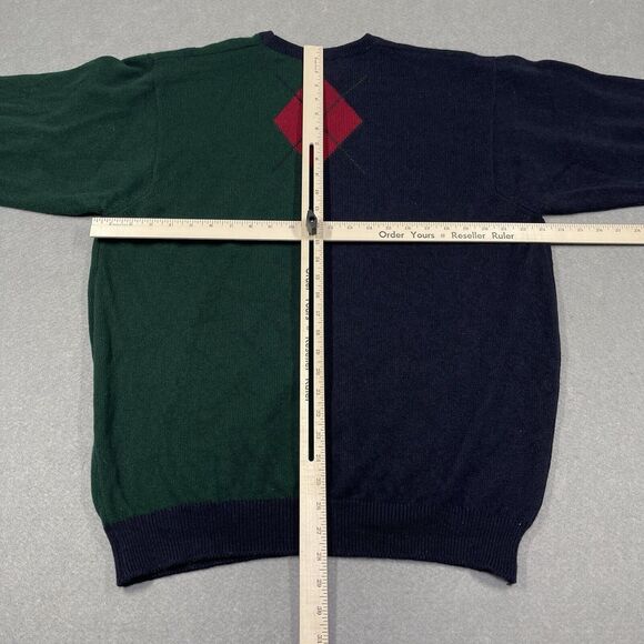 VTG Ping Sweater Mens Large Blue Green Argyle Merino Wool Cashmere Scotland Knit - Picture 7 of 10